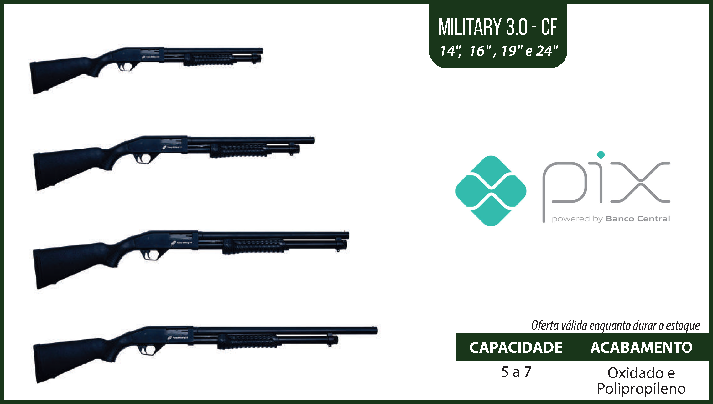 military 3.0 - CF 14", 16" , 19" e 24"